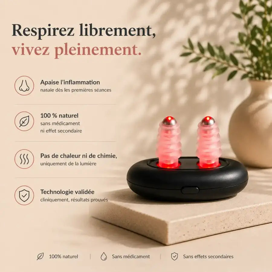 Appareil nasal à lumière rouge