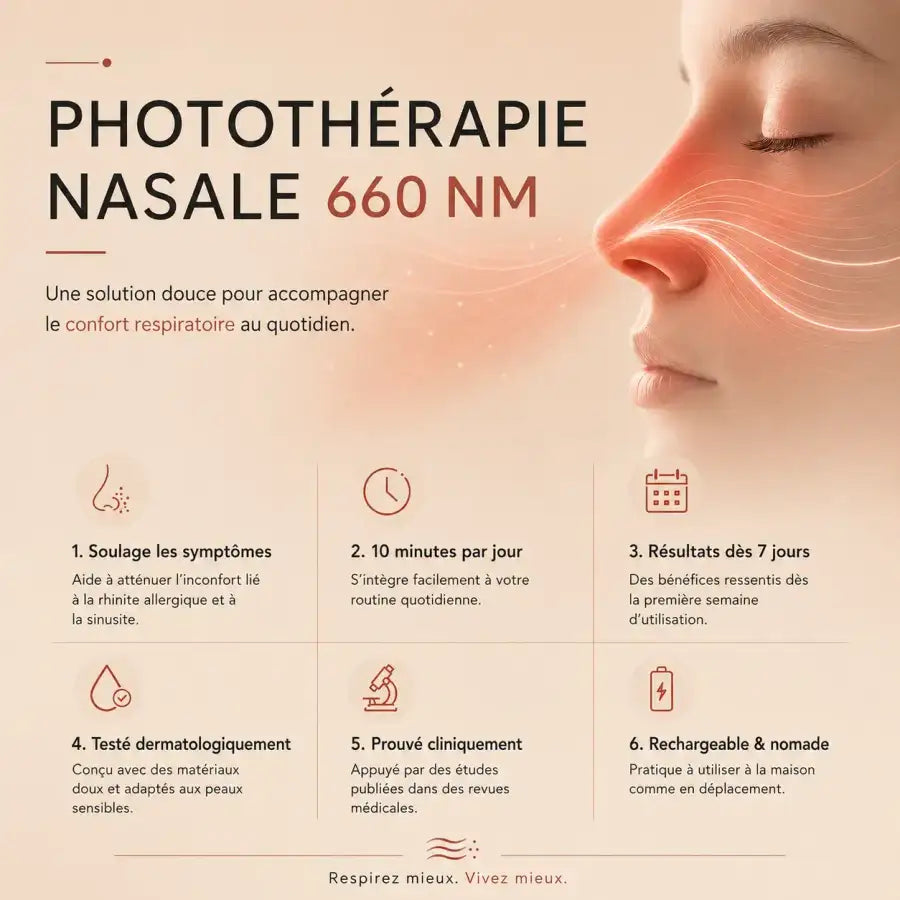 Appareil nasal à lumière rouge