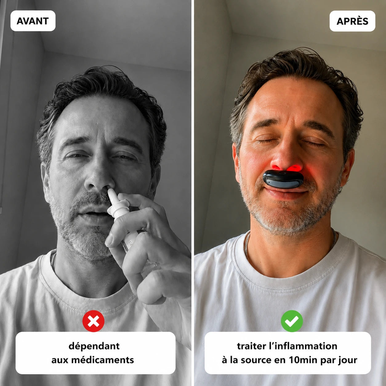 Appareil nasal à lumière rouge